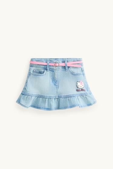 Kinderen: meisjes - Hello Kitty - spijkerrok met riem - jeansblauw