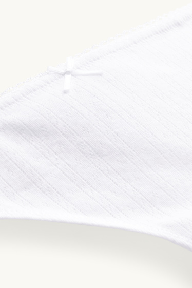 Damen - Pointelle-String - weiß