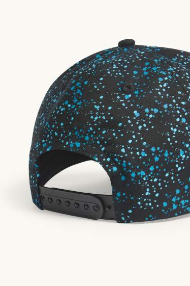 Kinder Buben - Surf - Baseballcap - gepunktet - schwarz