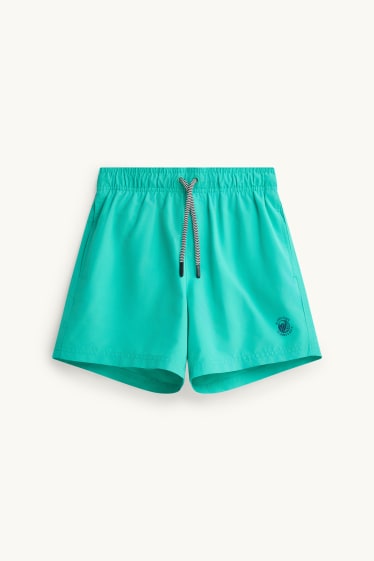 Children Boys - Surfboard - swim shorts - green