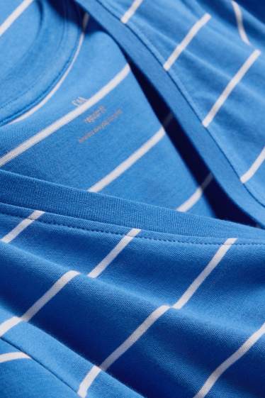 Women - V-neck T-shirt - regular fit - striped - blue