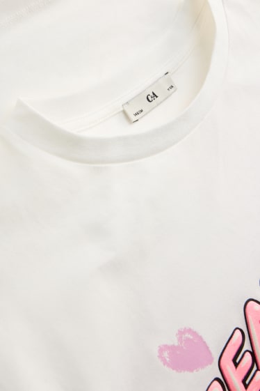 Kinder Mädchen - Bär - Kurzarmshirt - weiss