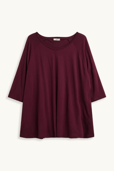 Damen - T-Shirt - dunkelrot