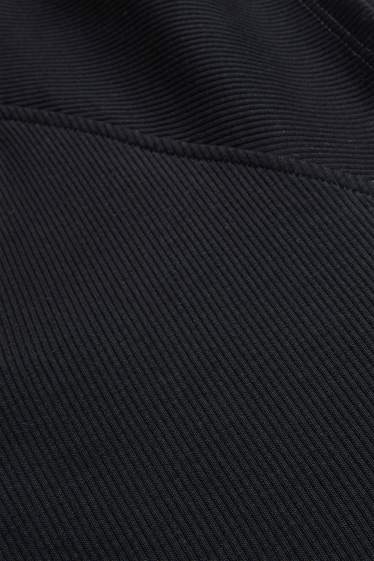 Femmes - Robe bodycon - finition côtelée - noir