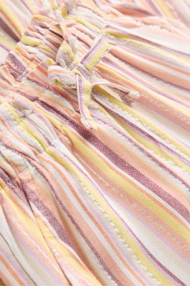 Children Girls - Trousers - striped - orange / yellow