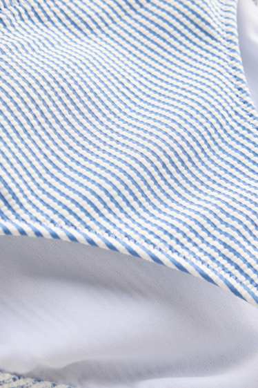 Femei - Chiloți bikini - talie medie - LYCRA® XTRA LIFE™ - cu dungi - albastru