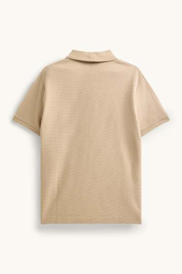 Herren - Poloshirt - Regular Fit - strukturiert - beige