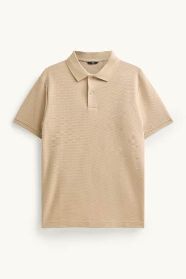Herren - Poloshirt - Regular Fit - strukturiert - beige