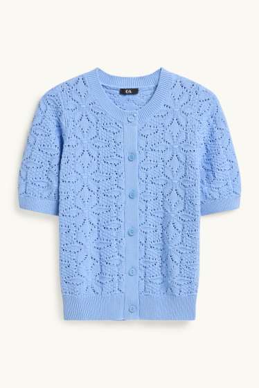 Damen - Strickjacke - strukturiert - blau