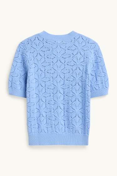 Damen - Strickjacke - strukturiert - blau