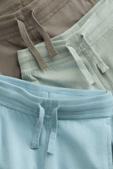 Kinder Buben - Multipack 3er - Dino - Sweatshorts - braun / blau