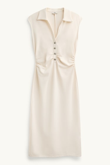 Damen - Bodycon-Kleid - strukturiert - cremefarben