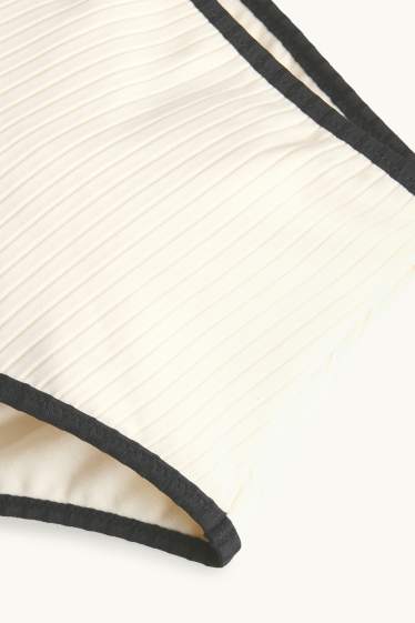 Femmes - Bas de bikini - high waist - finition côtelée - LYCRA® XTRA LIFE™  - crème