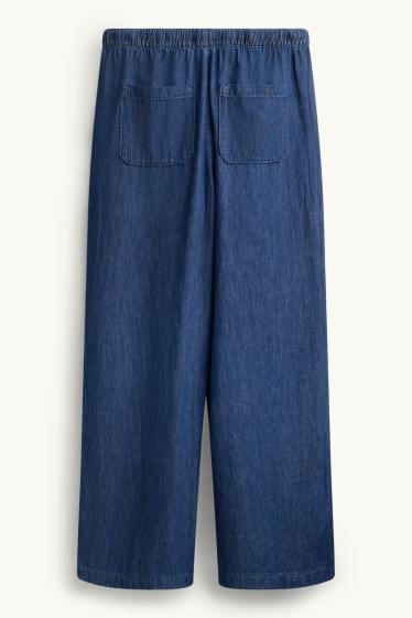 Donna - Jeans a gamba larga - vita alta - jeans blu scuro