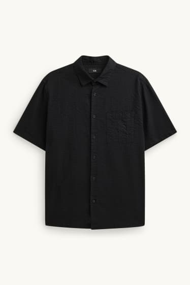 Uomo - Camicia - regular fit - collo all'italiana - nero