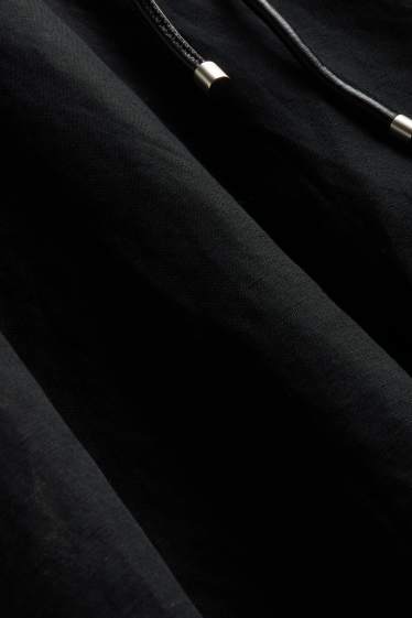 Women - V-neck A-line dress - black