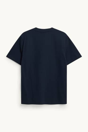 Herren - T-Shirt - Regular Fit - gerippt - blau