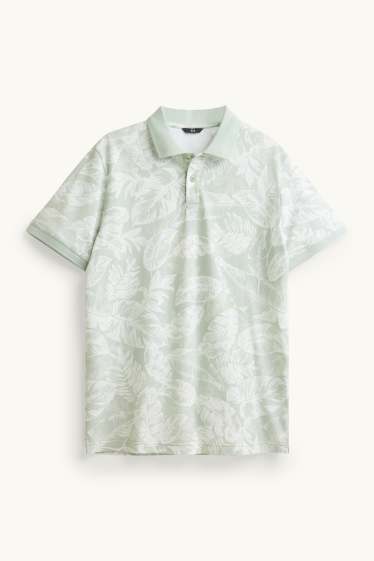 Hommes - Polo - regular fit - à motif - vert clair