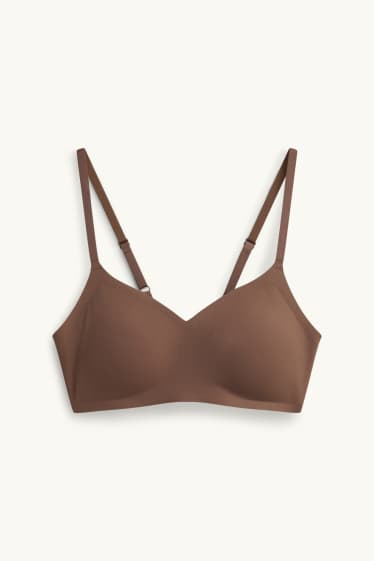 Dámské - Neviditelná podprsenka bez kostic - s vycpávkami - hnědá