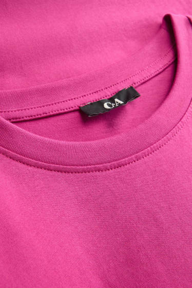 Dames - T-shirt-jurk - straight fit - roze