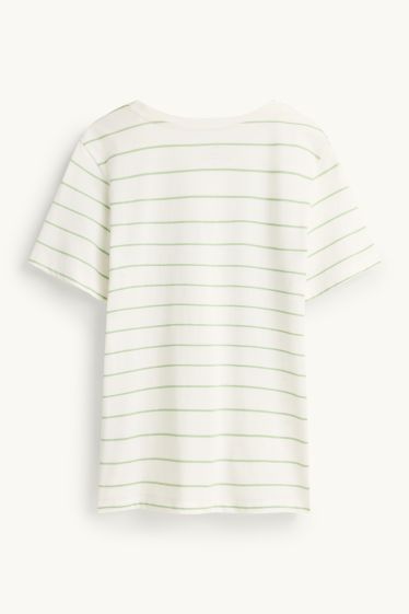 Donna - T-shirt - regular fit - a righe - bianco