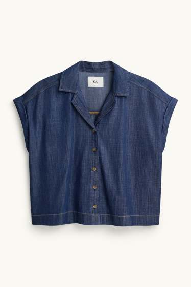 Femei - Bluză din denim - denim-albastru închis