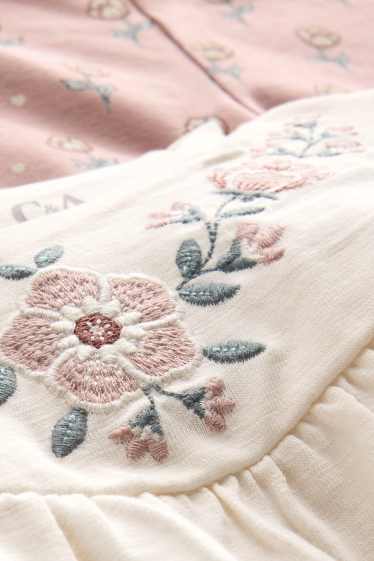 Nadó nena - Floretes - conjunt per a nadó - 3 peces - blanc/rosa