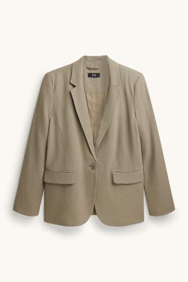 Dona - Blazer amb component de lli - relaxed fit - caqui