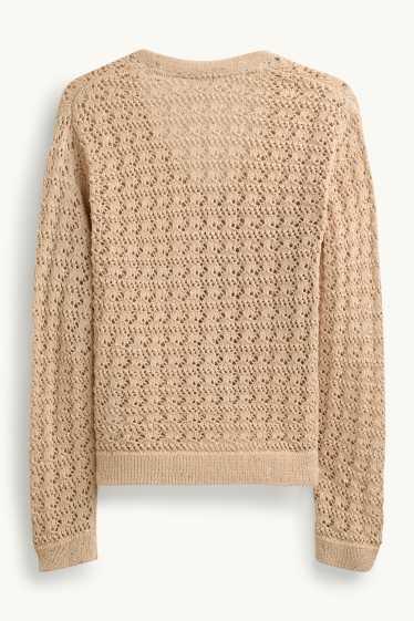 Bambine - Cardigan - effetto brillante - beige