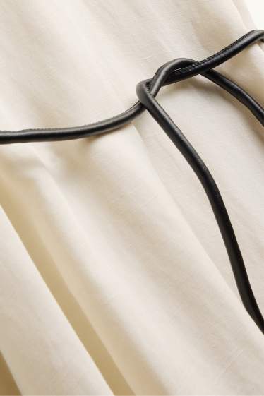 Women - V-neck A-line dress - white