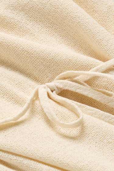 Damen - Strickpullover - kurzarm - cremefarben