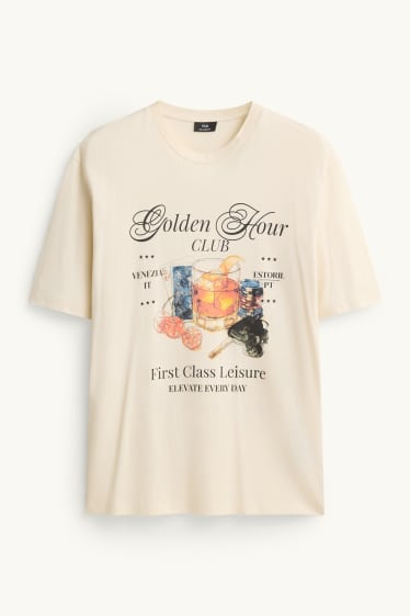 Herren - T-Shirt - Relaxed Fit - cremefarben