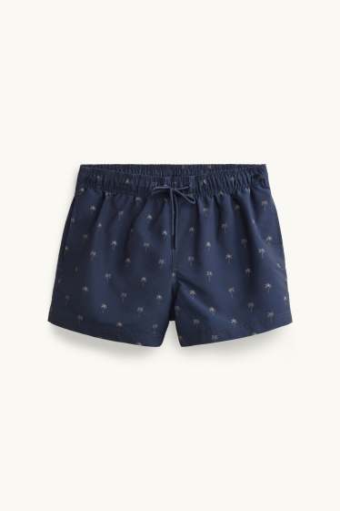 Herren - Badeshorts - gemustert - dunkelblau