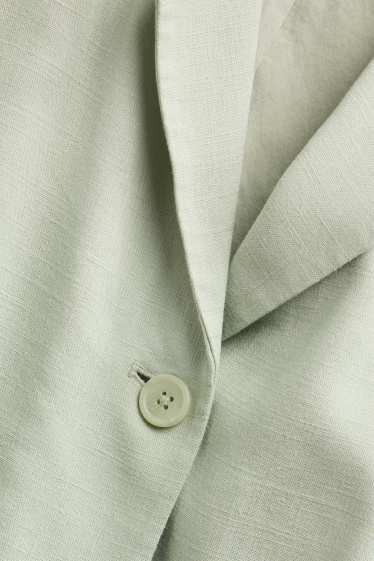 Mujer - Chaleco con parte de lino - entallado - verde claro