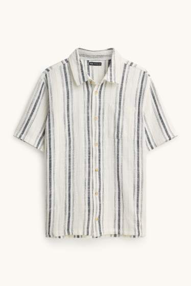 Children Boys - Shirt - striped - textured - cremewhite