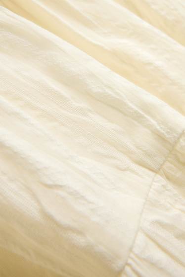 Kinder Mädchen - Kleid - strukturiert - hellgelb