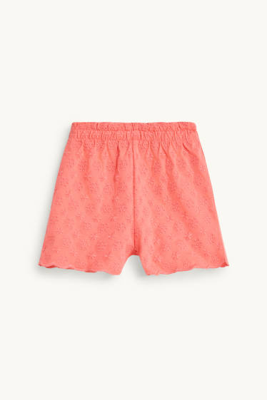 Baby Girls - Baby shorts - broderie anglaise - orange