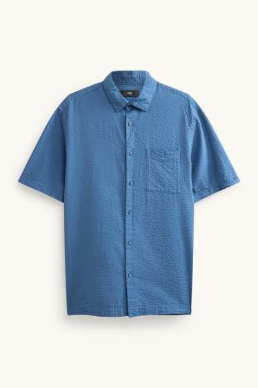 Bărbați - Cămașă - regular fit - guler Kent - albastru
