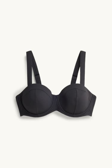 Dona - Top de biquini - de balcó - enconxat - LYCRA® - estructurat - negre