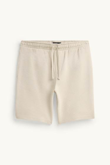 Men - Shorts - ribbed - beige