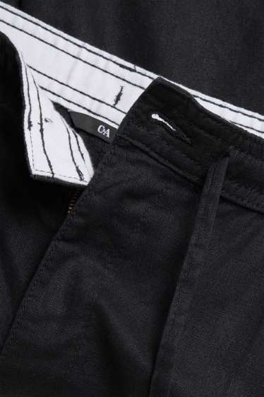 Home - Pantalons curts - mescla de lli - negre