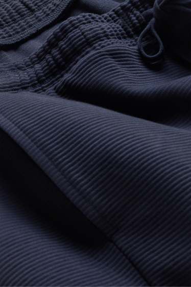 Hommes - Short - finition côtelée - bleu foncé