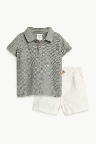 Neonati - Completo per neonati - 2 pezzi - fantasia - bianco / verde