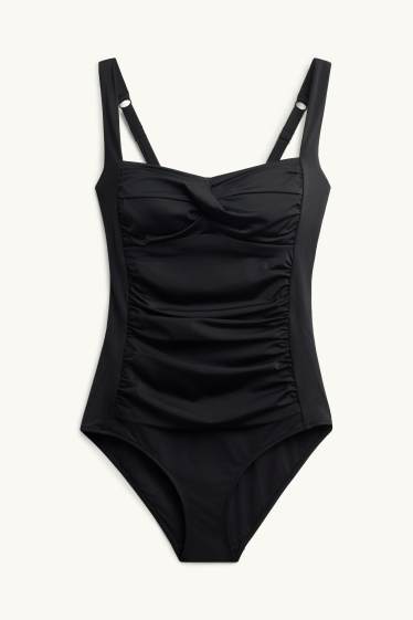Femmes - Maillot de bain orné de fronces - ampliforme - LYCRA® XTRA LIFE™ - noir