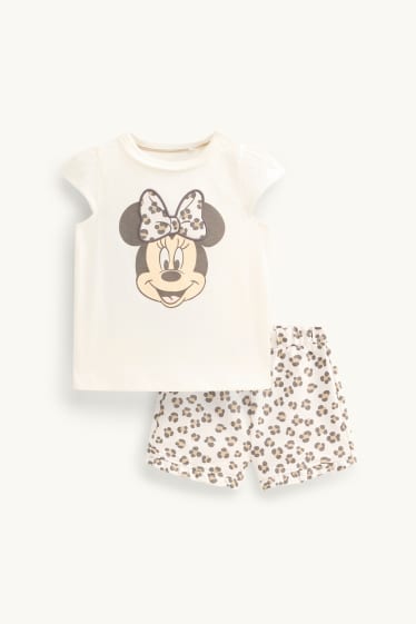 Baby Mädchen - Minnie Maus - Baby-Outfit - 2 teilig - cremefarben