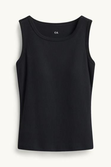 Damen - Top mit integriertem BH - schwarz