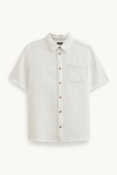 Niños - Camisa de muselina - blanco