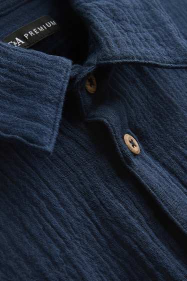 Kinder Buben - Musselin-Hemd - dunkelblau