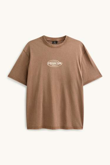 Men - T-shirt - relaxed fit - brown