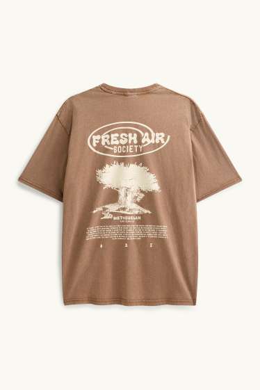 Men - T-shirt - relaxed fit - brown